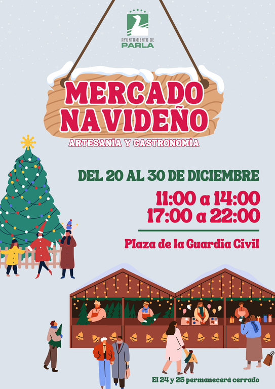 Mercado navideño de Parla en la Plaza de la Guardia Civil